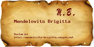 Mendelovits Brigitta névjegykártya